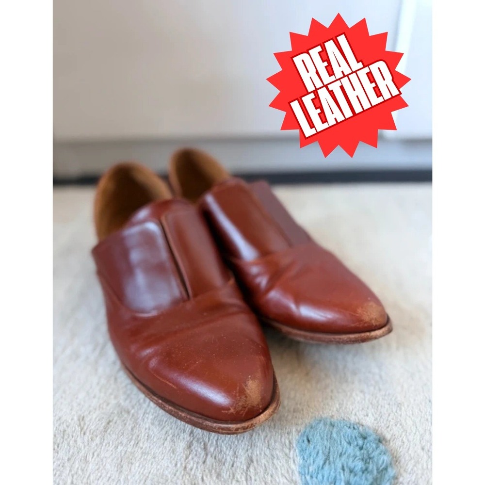 🍁Fall Sale! Nisolo Emma d'Orsay Oxford Brandy Leather Slip On Flats Women's 9